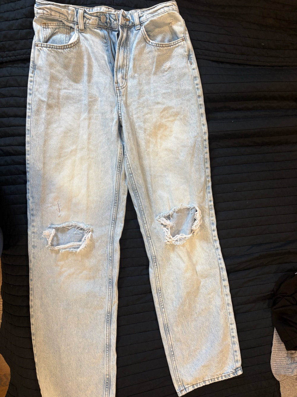 H&M Light Blue High-Rise Distressed Women’s Jeans